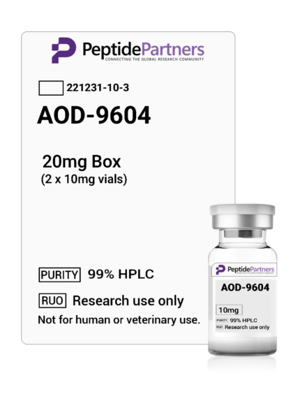 AOD-9604 10mg Vials, 20mg 50mg 100mg Boxes - Peptide Partners Research Grade
